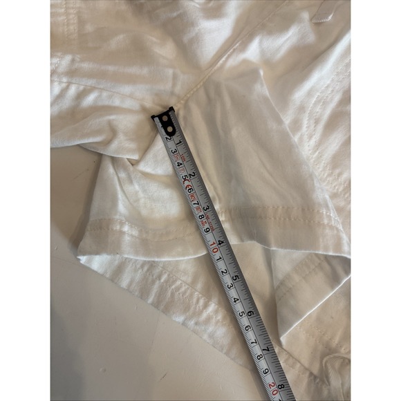 Roz&Ali Shorts Womens 10 White Casual Shorts Drawstring Roll Tab Rouching Sides - Picture 7 of 8